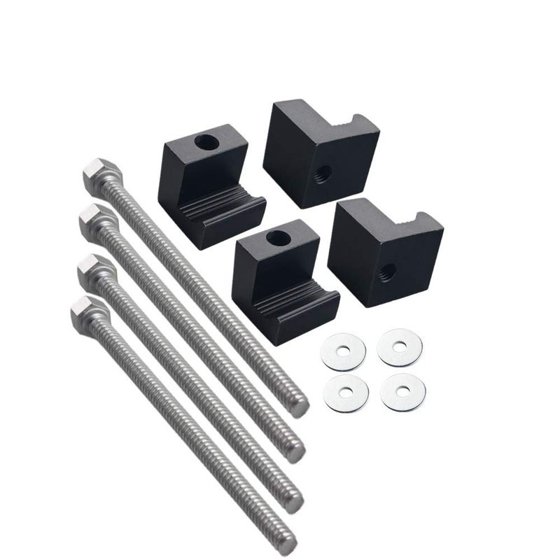 JGR Pickup Truck Tool Box Tie Downs Aluminum J Hook Crossover 4 Pack, Black - Image 4